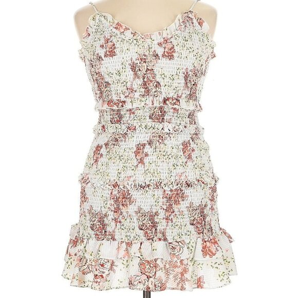 Zara | Floral Mini Dress - Red and White - Picture 5 of 13